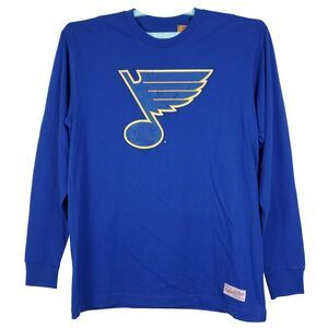 St. Louis Blues‎ Mitchell & Ness NHL L Large Longsleeve Shirt Blue NWT